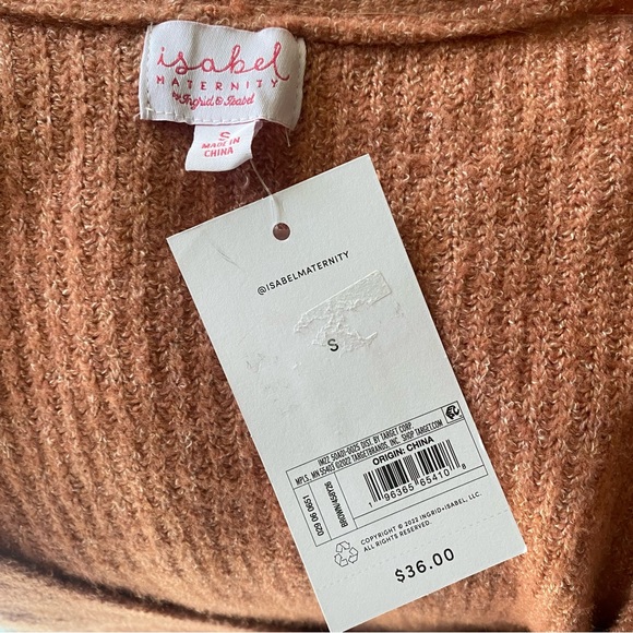 NWT Isabel Maternity by Ingrid & Isabel Peach Pink Knit Wrap Sweater S - Picture 8 of 8
